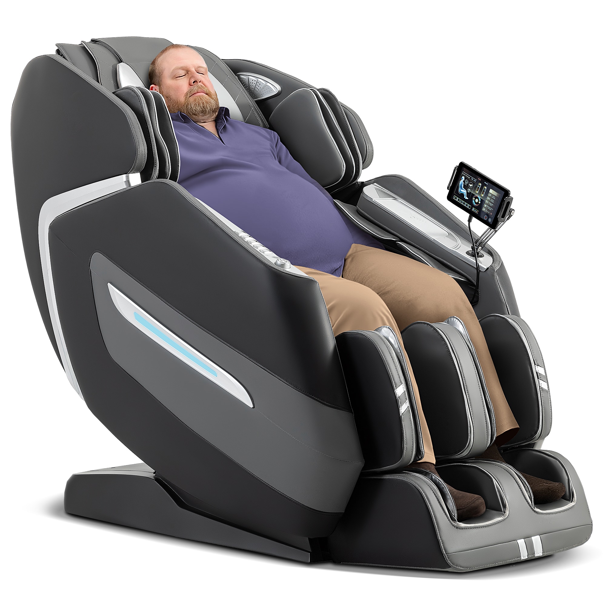 Front. MassaMax - MassaMAX Mega A580-the largest massage chair in the world (Fits Height range 5ft2in- 6ft10in),Black - Black.