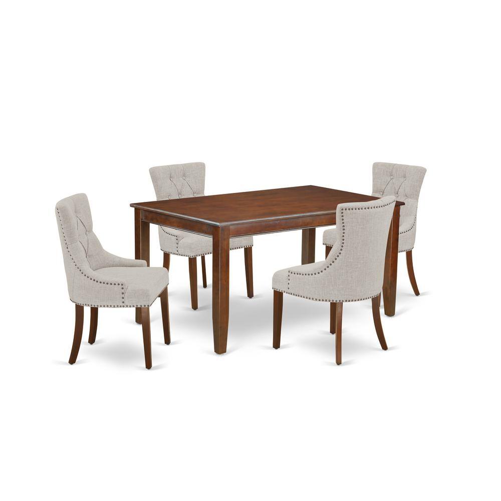Left. East West Furniture - Dining Room Set Mahogany - Brown.