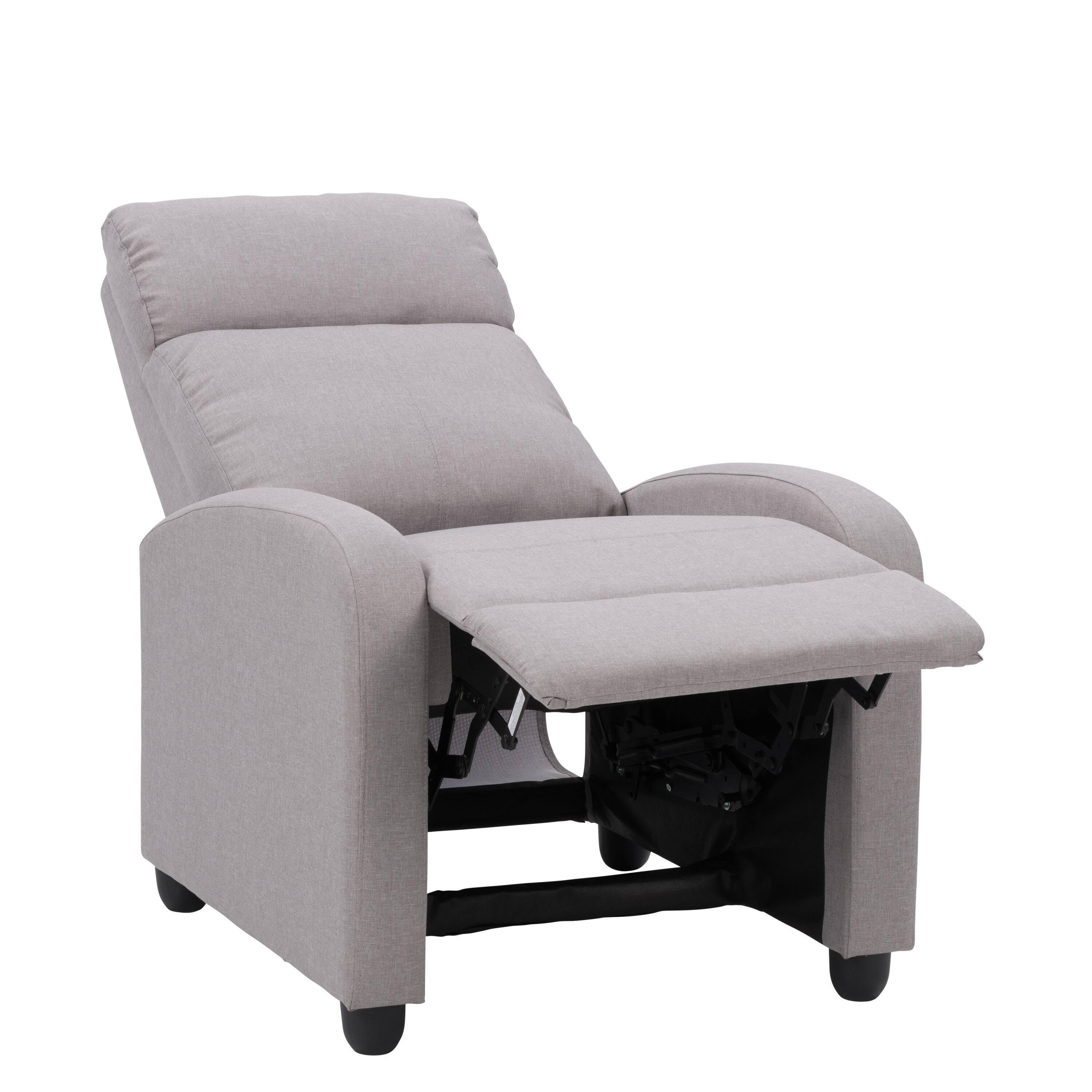 Alt View 13. CorLiving - Oren Fabric Recliner - Light Grey.