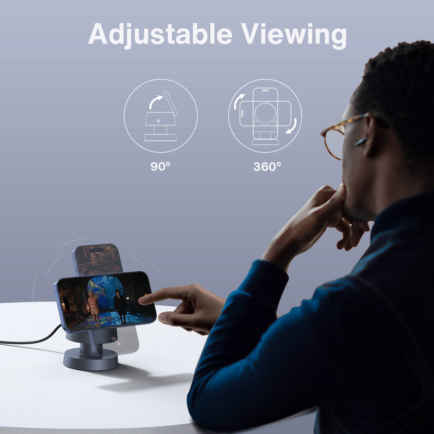 Adjustable Viewing 90° 360°