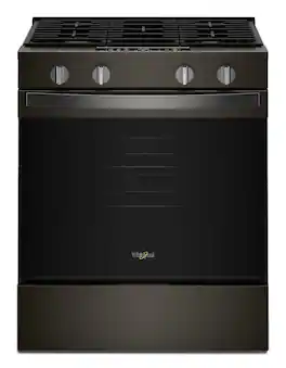 Whirlpool - 30 in. Wide 4 burners 5.0 cu. ft. Smart Freestanding Slide-In Gas Range with Air Cooking Technology and Steam Clean - Black-on-Stainless