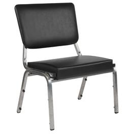 Emma + Oliver - 1000 lb. Antimicrobial Bariatric Open Back medical Guest Arm Chair - Black Vinyl