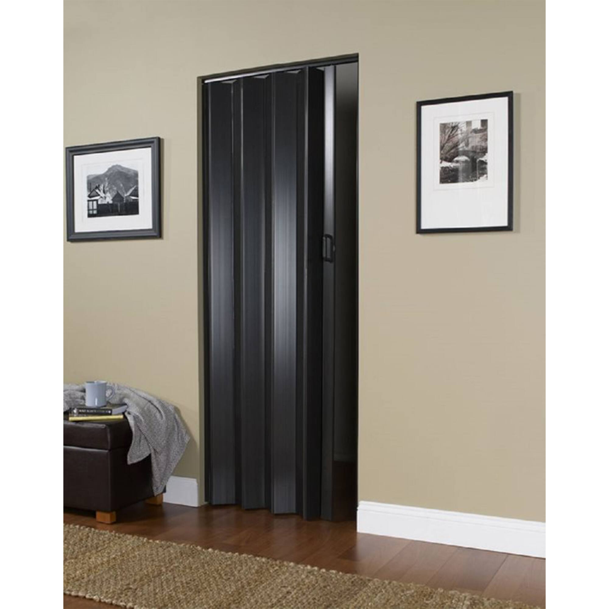 Alt View 4. LTL Home Products - LTL Home Products 36 x 80 Inch Plaza Espresso Vinyl Accordion Door with Hardware - Espresso.