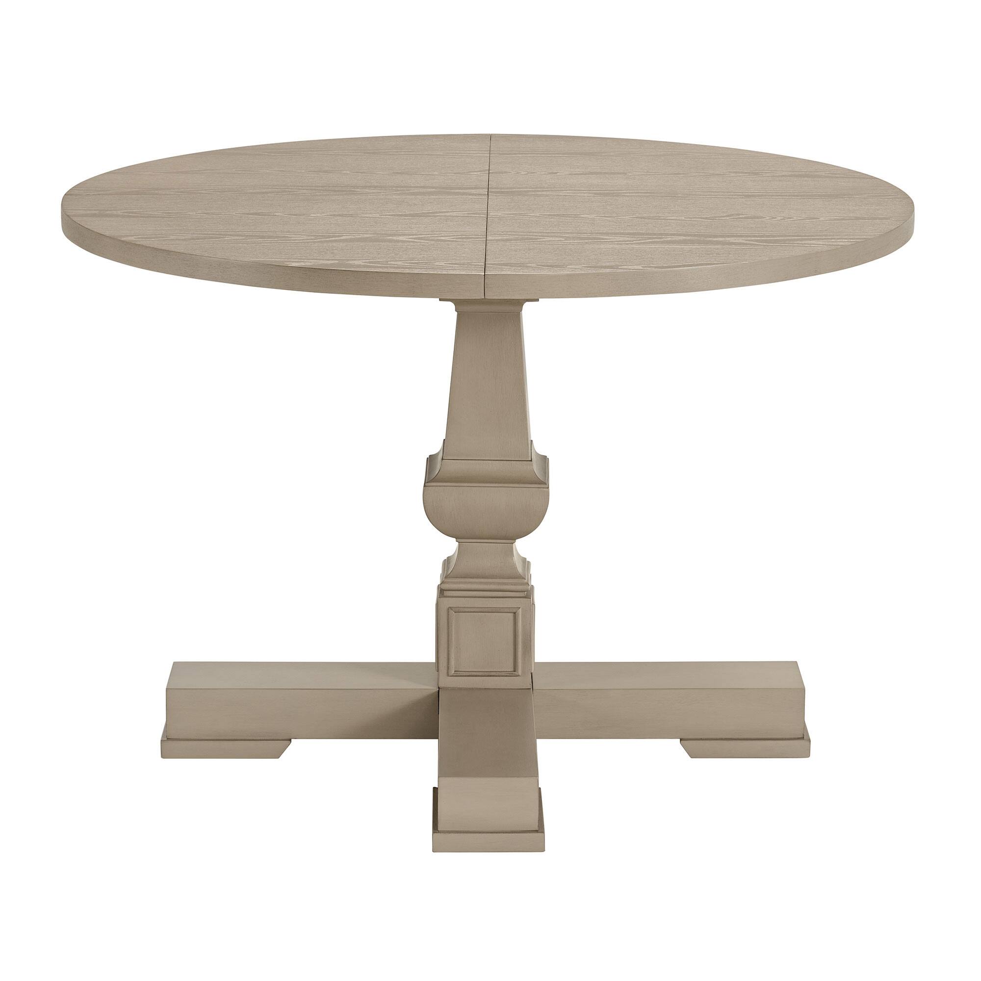 Alt View 7. ROME + OAK - ROME + OAK Rumson 44" Modern Farmhouse Pedestal Dining Table, Rustic Beige - Rustic Beige.