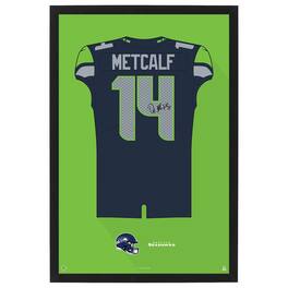 Sporticulture - DK Metcalf Seattle Seahawks Home Jersey Framed Art Print - Blue