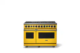 Viking - 48 in. Wide 8 Burner Dual Fuel Sealed Burner Range-LP - Daffodil