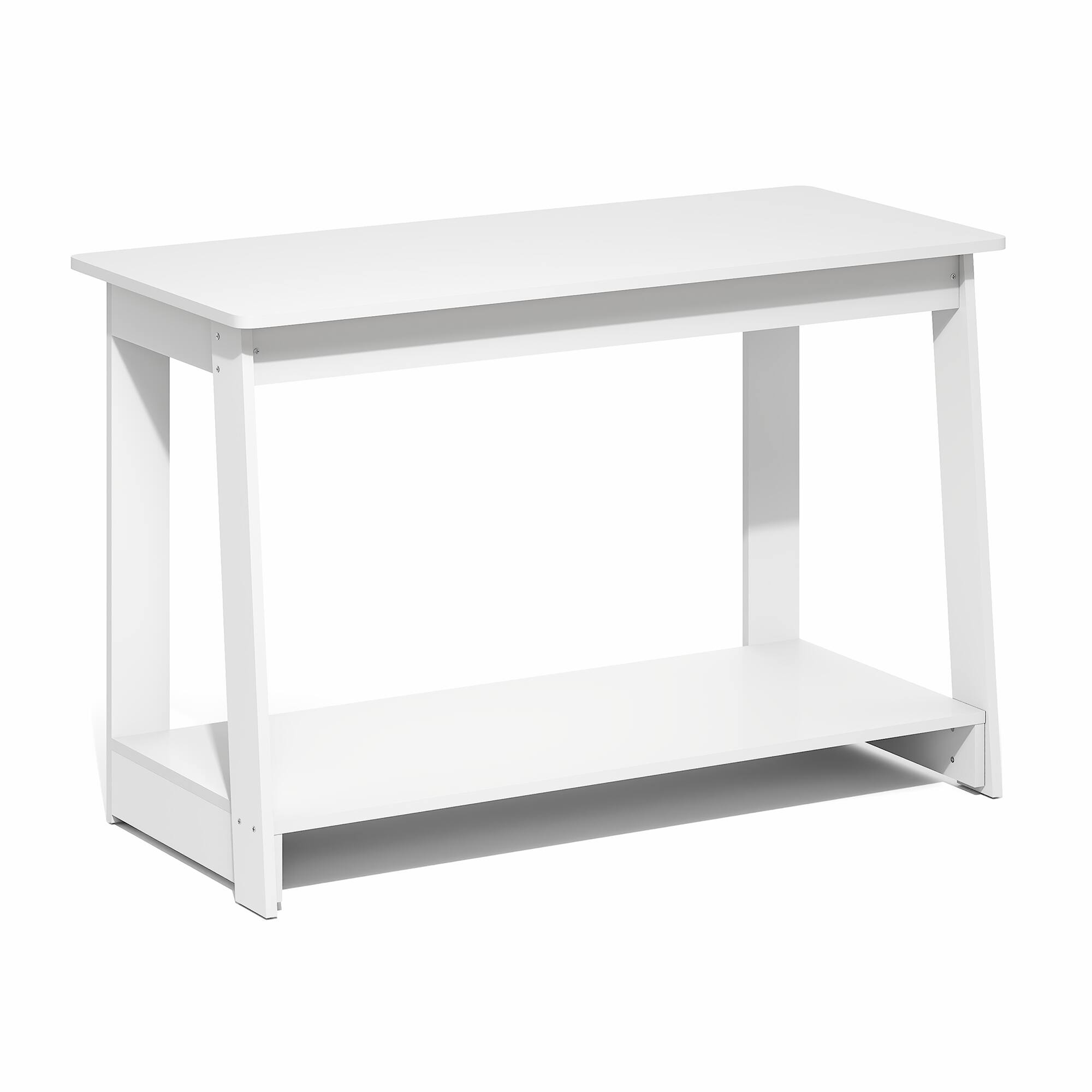 Alt View 5. Furinno - BEGINNING TV Stand, 2-Tier Open Back Rectangular Entertainment Center with Open Shelf, TV Console for TV up to 36 Inch - White.
