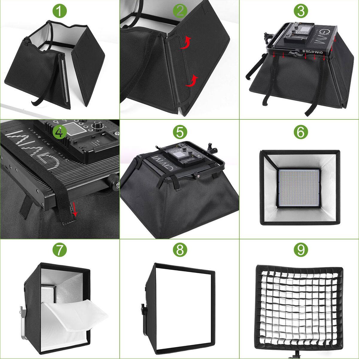 GVM Softbox for 672S, MB832, 50RS, 520LS, 520S, and 1200D LED Panels ...