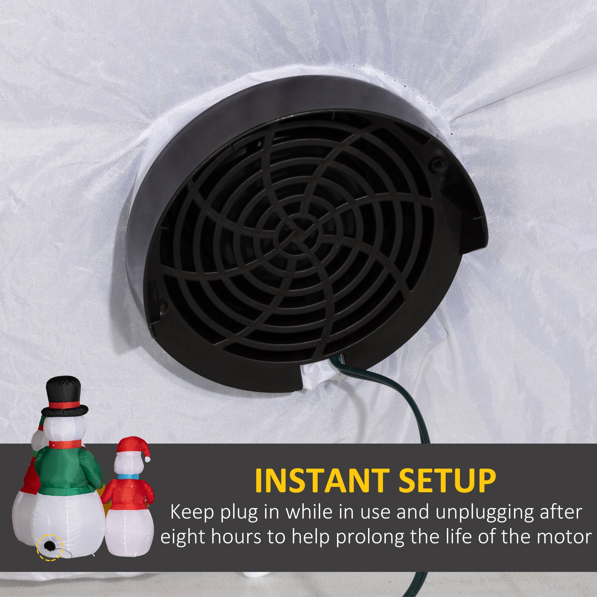 Alt View 5. Outsunny - 5 FT Christmas Inflatable Snowman Family Roasting Marshmallows, LED Yard Decor - Multicolor.