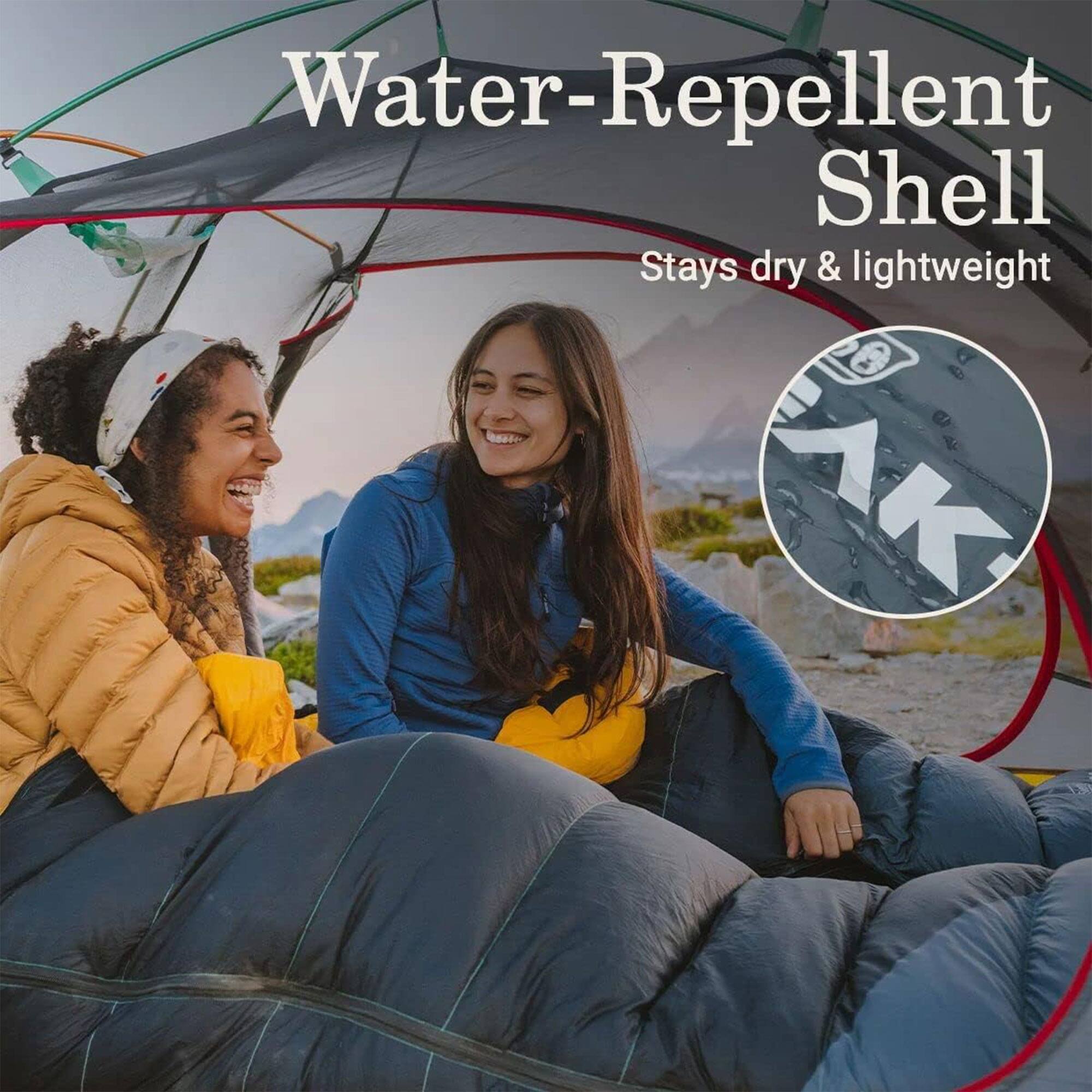 Water-Repellent Shell  
Stays dry & lightweight