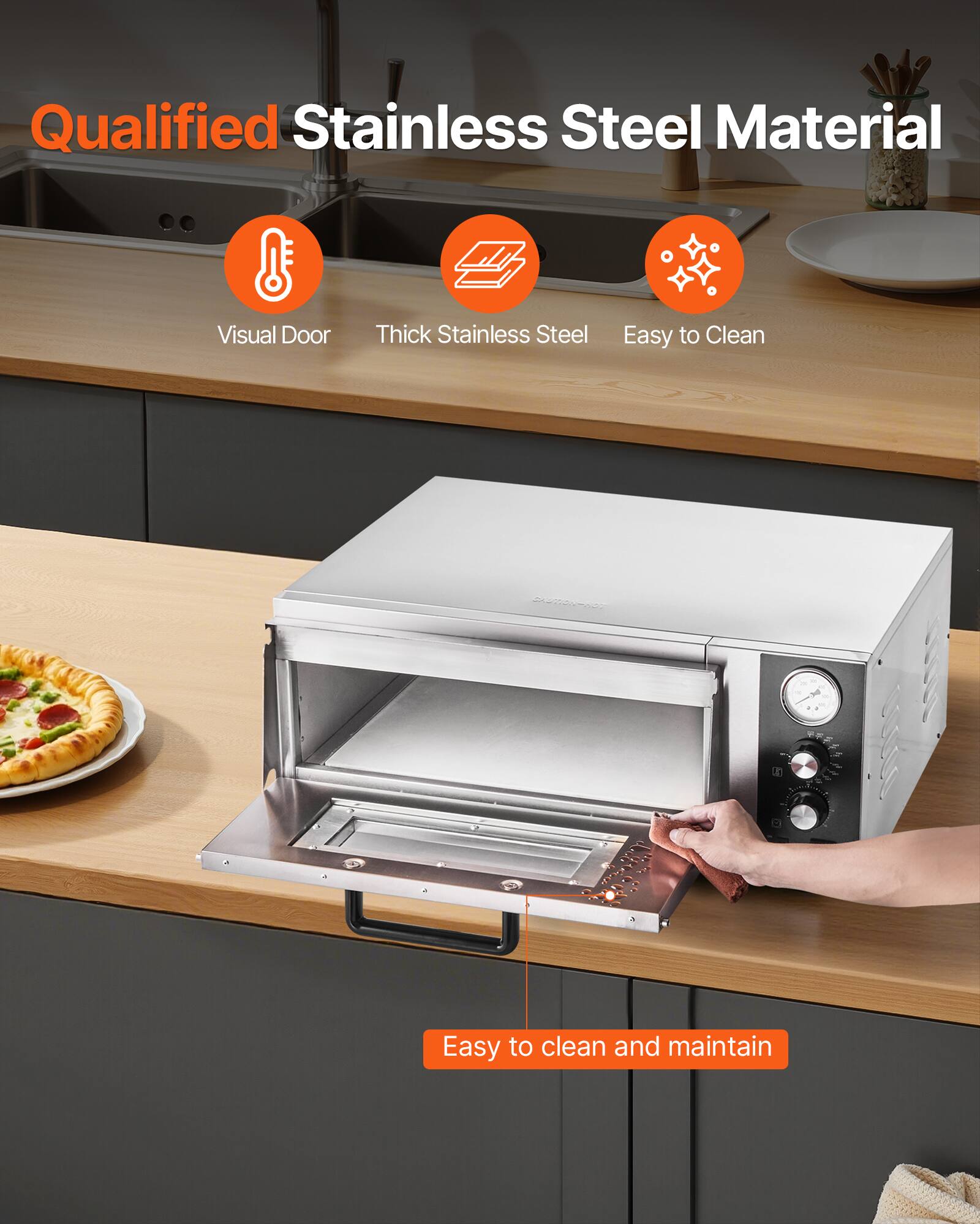 Qualified Stainless Steel Material

- Visual Door
- Thick Stainless Steel
- Easy to Clean

Easy to clean and maintain