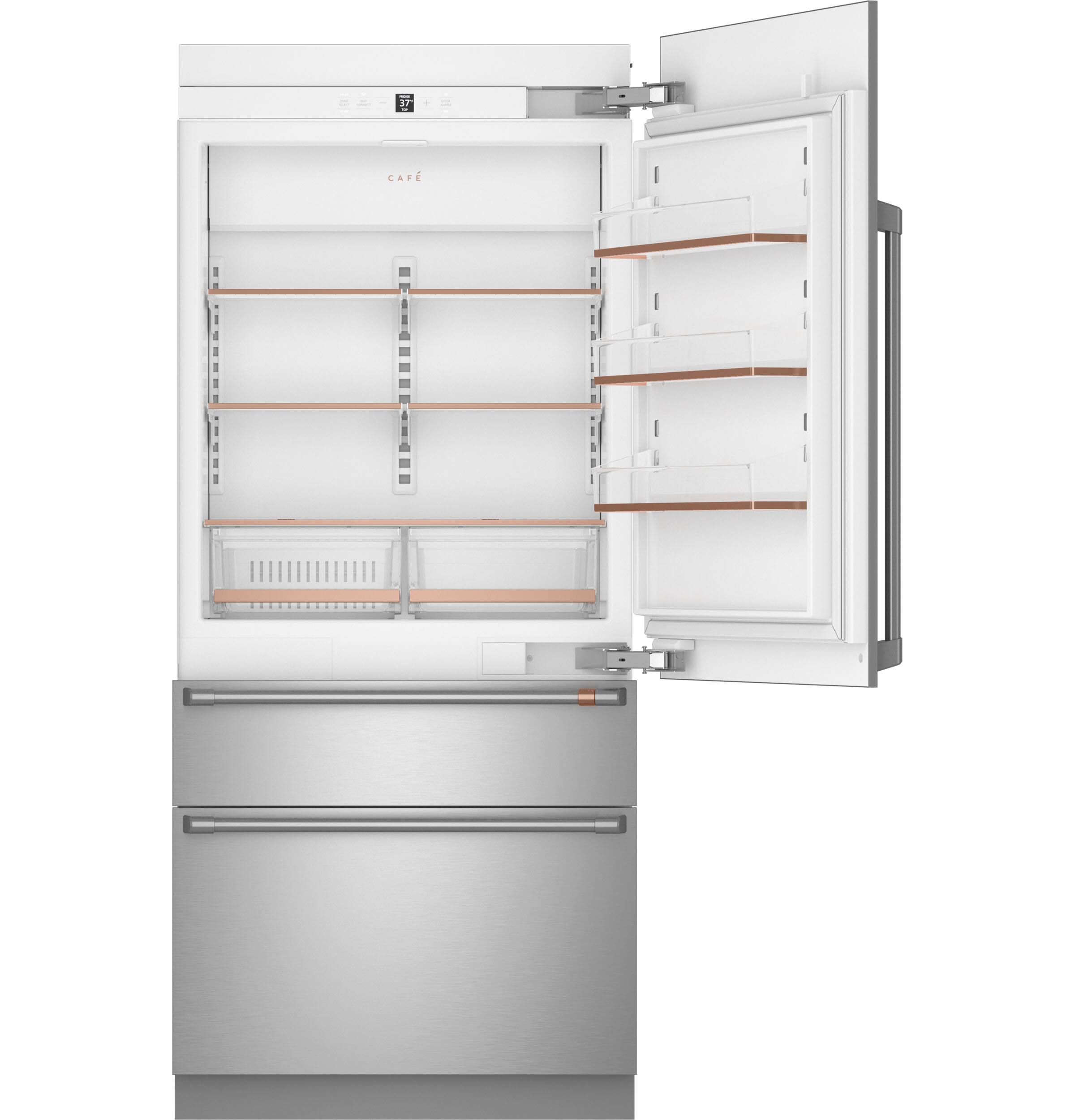 Alt View 29. Café - 36 in. Wide 20.1 Cu. Ft. Smart Integrated Bottom-Freezer Built-In Counter-Depth Refrigerator - Right Swing - Custom Panel Ready.