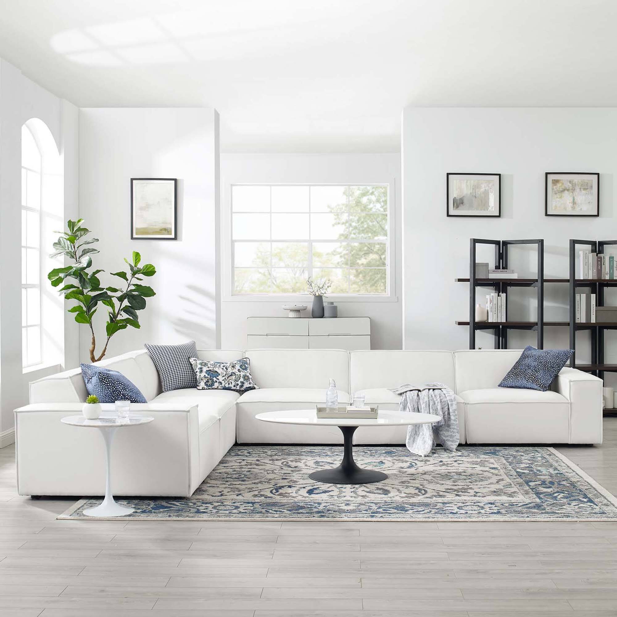 Alt View 7. Modway - Restore 6-Piece Sectional Sofa by Modway - White.