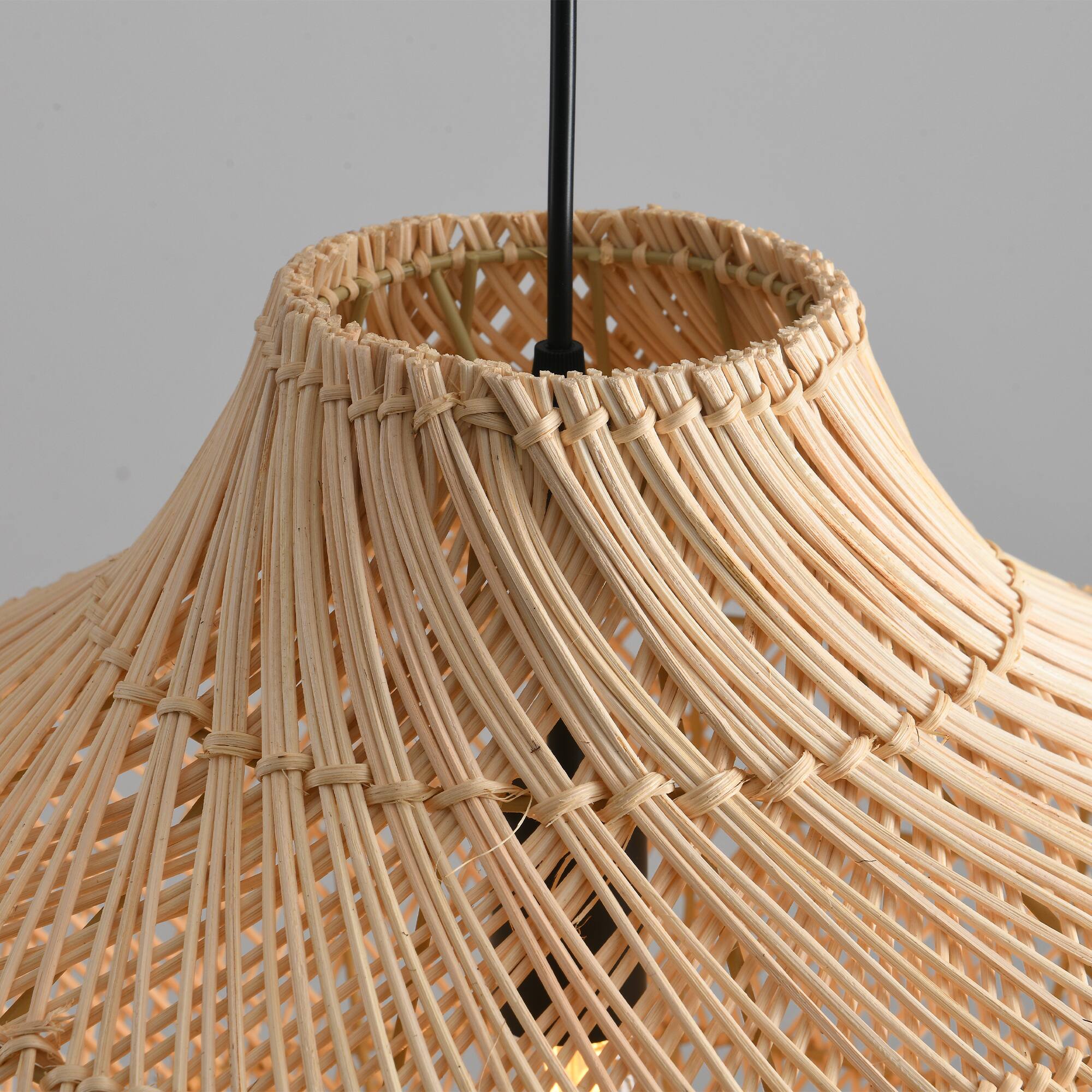 Alt View 9. Parrot Uncle - 1-Light Retro Brown Rattan Hand-Woven Dome Hanging Pendant Light - Brown.