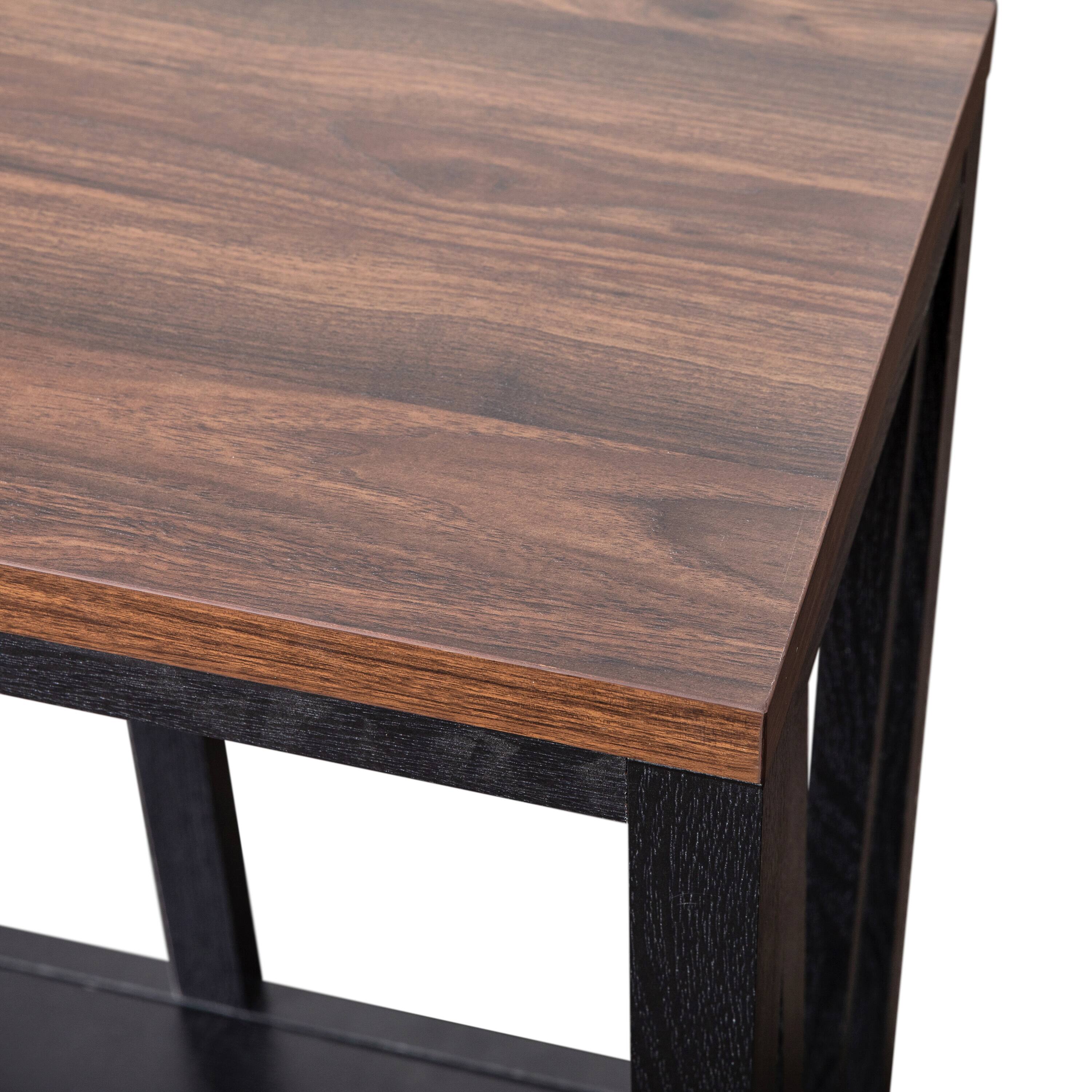 Alt View 10. Emma + Oliver - Owen Modern Farmhouse Entryway Console Accent Table - Walnut Top/Black Frame.