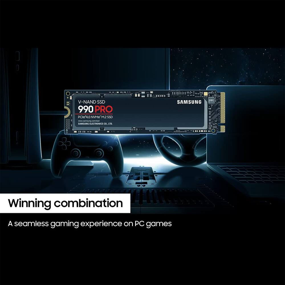 V-NAND SSD 990 PRO  
PCIe 4.0 NVMe M.2 SSD  
SAMSUNG ELECTRONICS CO., LTD.

Winning combination  
A seamless gaming experience on PC games