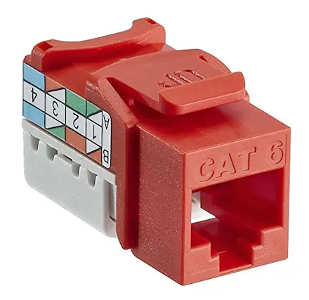 Front. Leviton - 127-61110-RO6 8-Wire CAT6 QuickPort Jack - White.