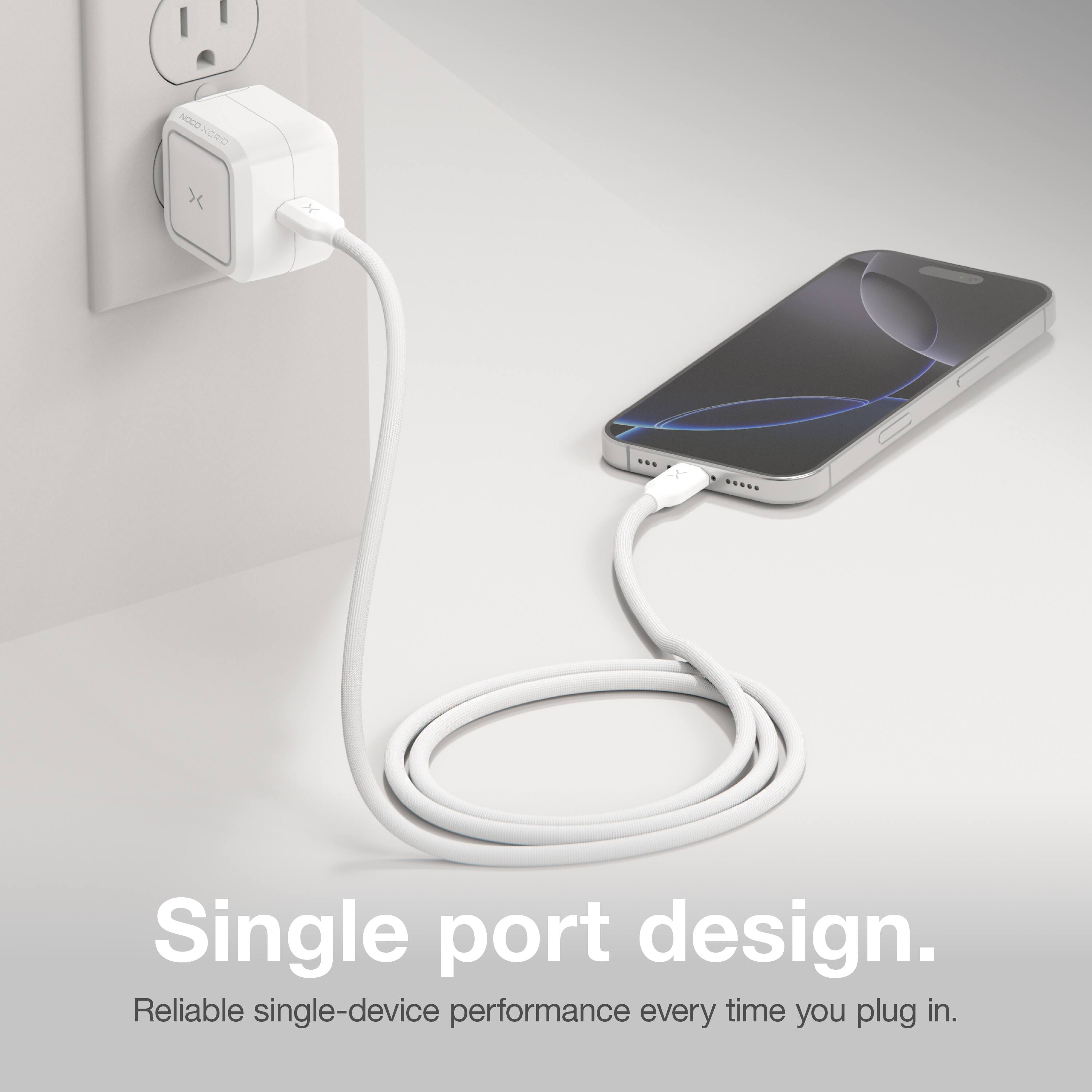 Single port design.  
Reliable single-device performance every time you plug in.