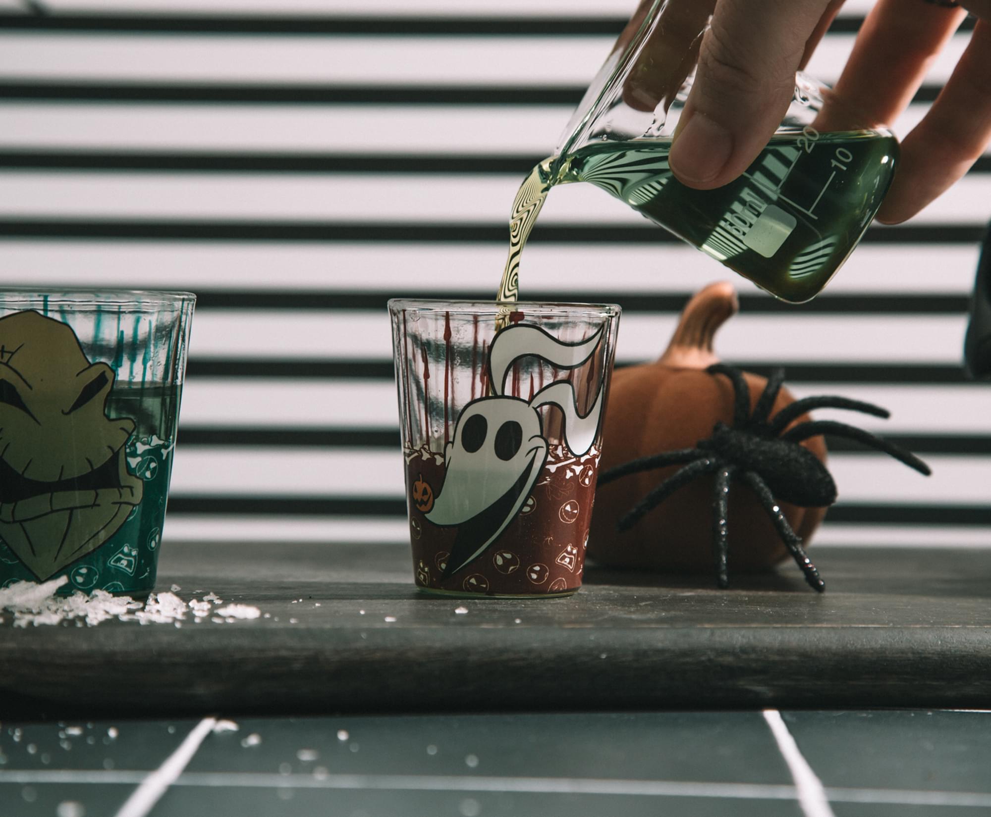 Alt View 4. Disney - Disney The Nightmare Before Christmas 2-Ounce Mini Shot Glasses | Set of 4 - Red.