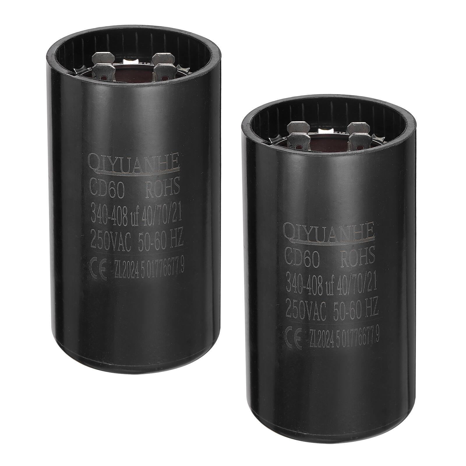Unique Bargains - 2pcs CD60 Motor Run Capacitor, 340-408uF MFD AC250V, 50-60Hz, for Motor 46x86mm - Black price history on PriceWatchPro