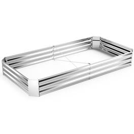 SlickBlue - Galvanized Steel Raised Garden Bed with Open Base for Vegetables and Flowers - Silver