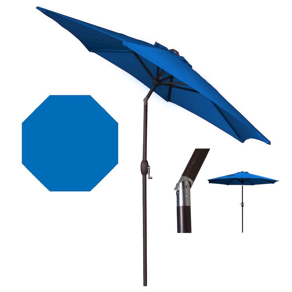 Angle. Panama Jack Outdoor - Panama Jack Blue 9 Ft Alum Patio Umbrella W/Crank - Blue.