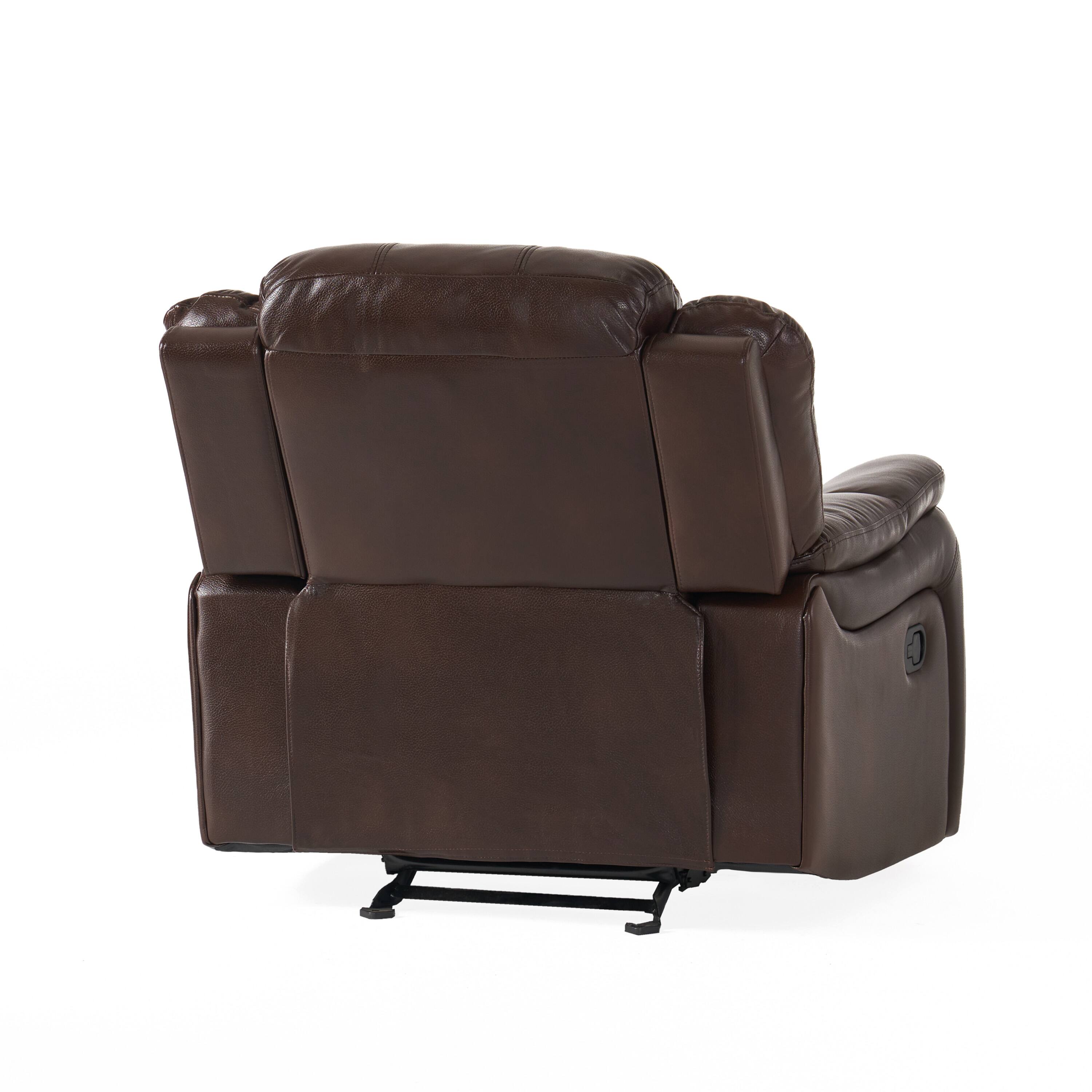 Alt View 7. APRILSOUL - Classic Design Dark Brown Plush Fabric Glider Recliner - Brown.