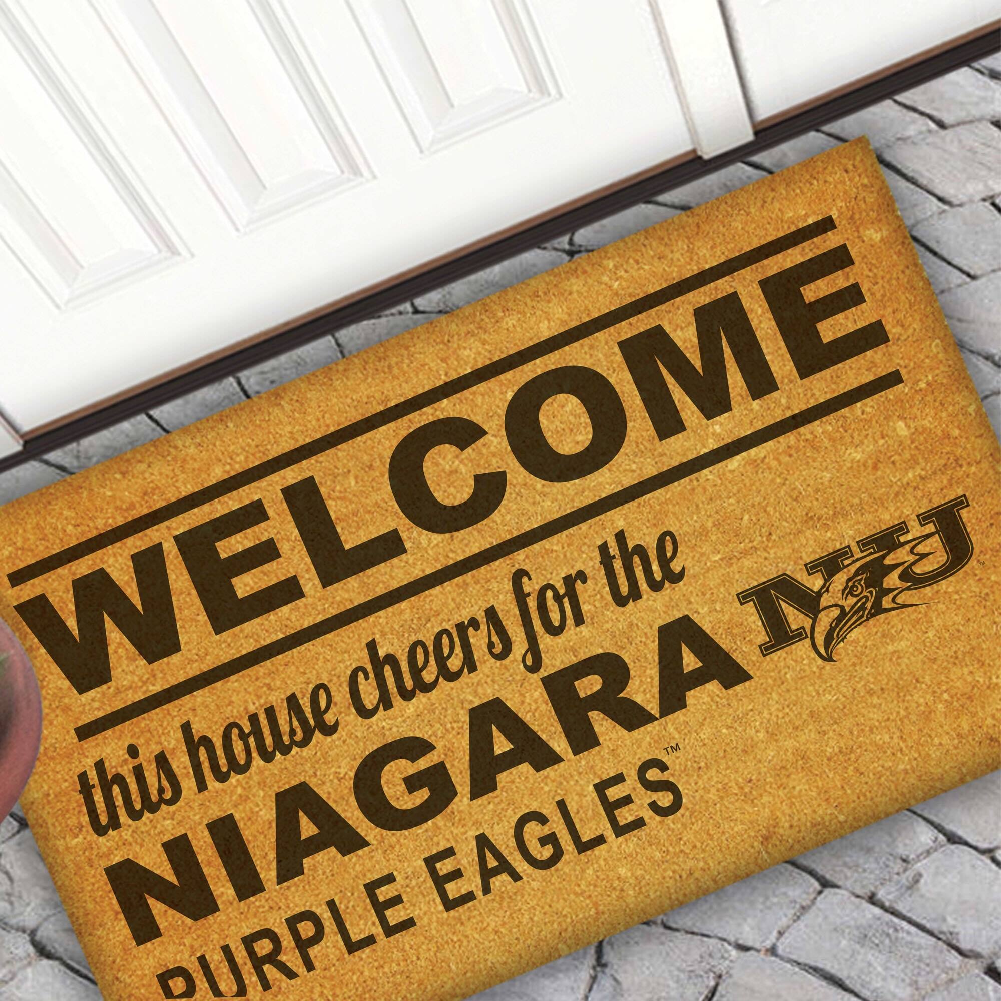WELCOME  
this house cheers for the  
NIAGARA  
PURPLE EAGLES  
NJ