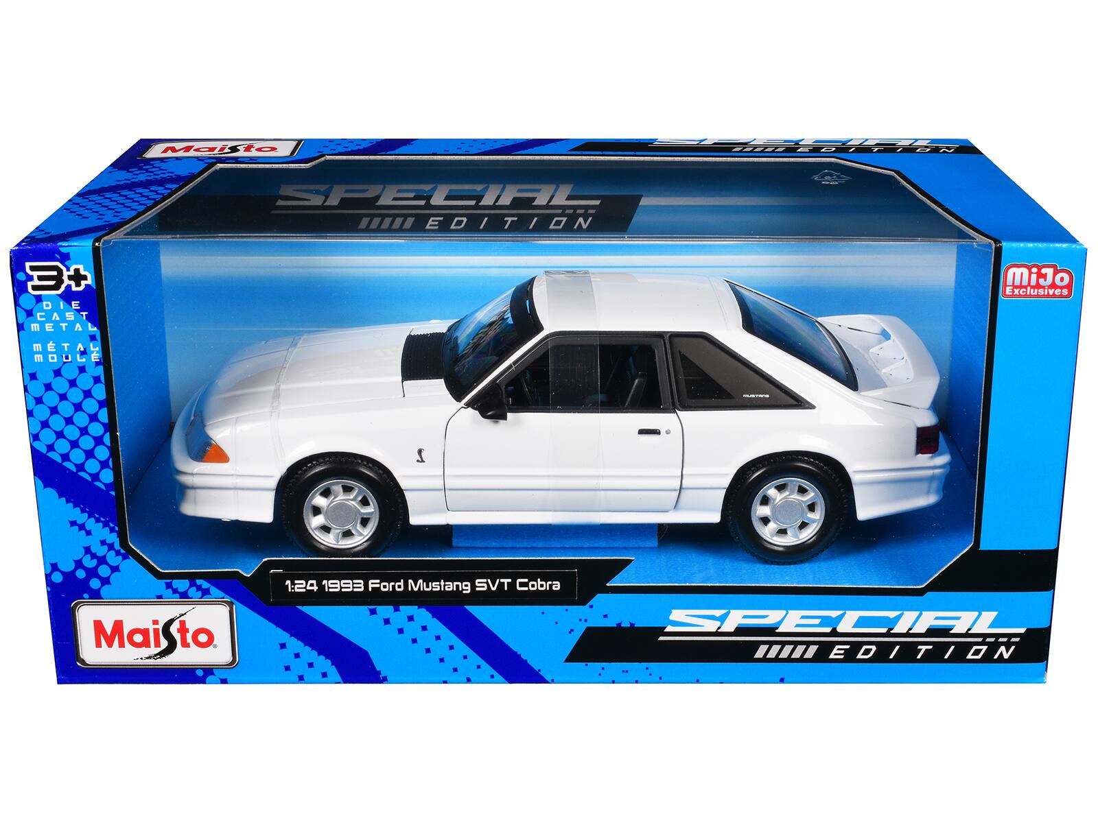 Maisto TIIIN FEEE 4N SPECIAL --- EDITION ED ON 3+ DIE CAST METAL RA MiJo Exclusives MTAL MOULE 2 Mai to 1:24 1993 Ford Mustang SVT Cobra SPECIAL ---- ".... EDITION EDI T ON
