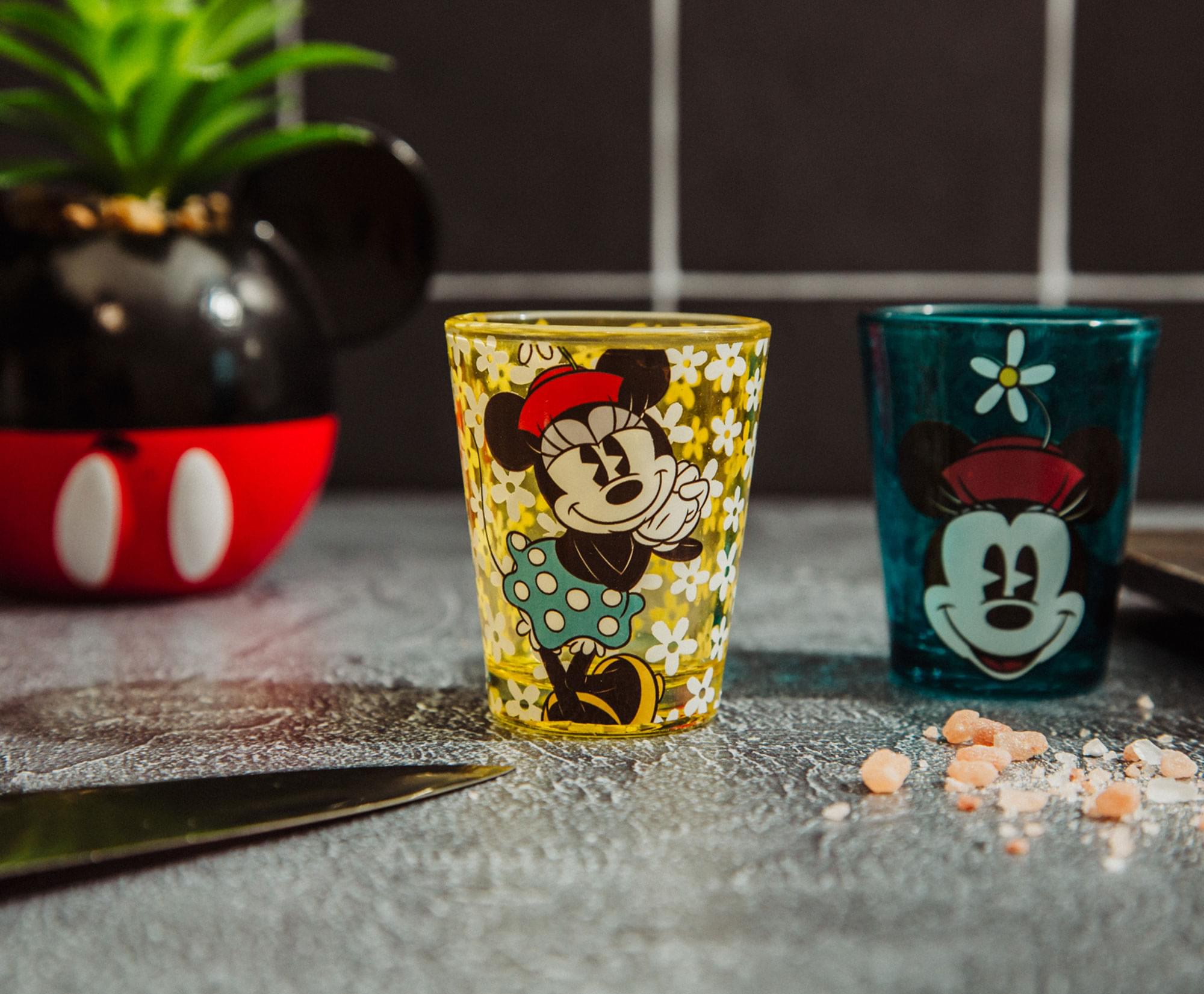 Alt View 2. Disney - Disney Vintage Minnie Mouse 2-Ounce Mini Shot Glasses | Set of 4 - Red.