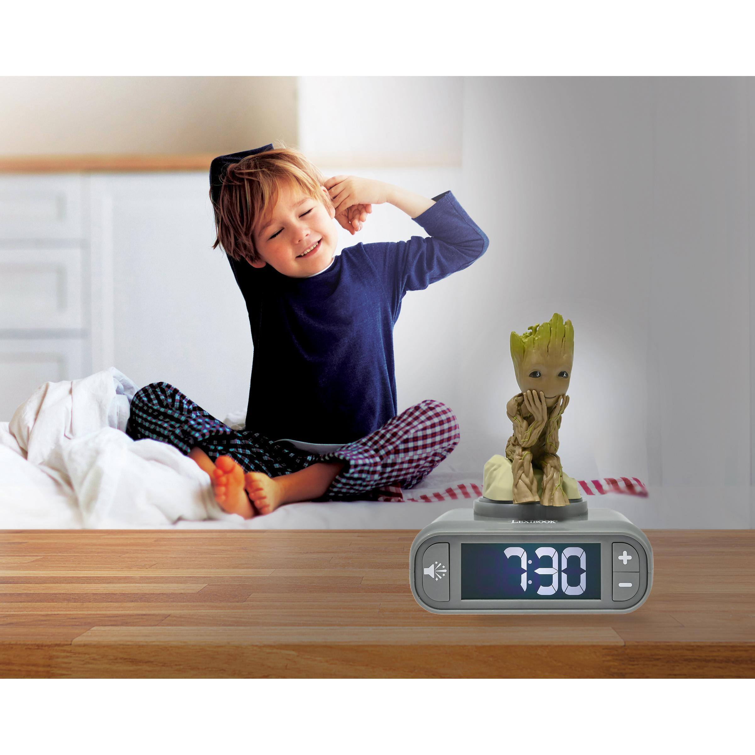 Alt View 10. Lexibook - Guardians of the Galaxy Groot Nighlight Alarm Clock with Sounds - GREEN.