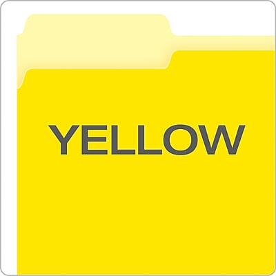 Alt View 3. Pendaflex - Pendaflex Recycled File Folder, 1/3-Cut Tab, Assorted, Letter Size, Yellow, 100/Box (4210 1/3 YEL) - Yellow.