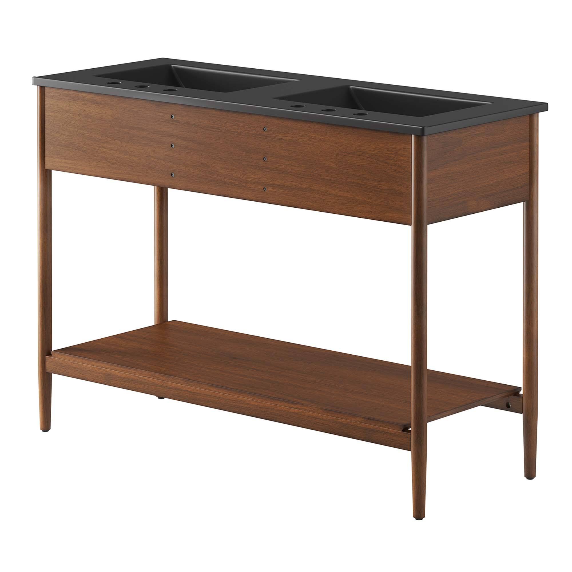 Alt View 4. Modway - Zaire Bathroom Vanity Basin Included by Modway - Walnut Black.