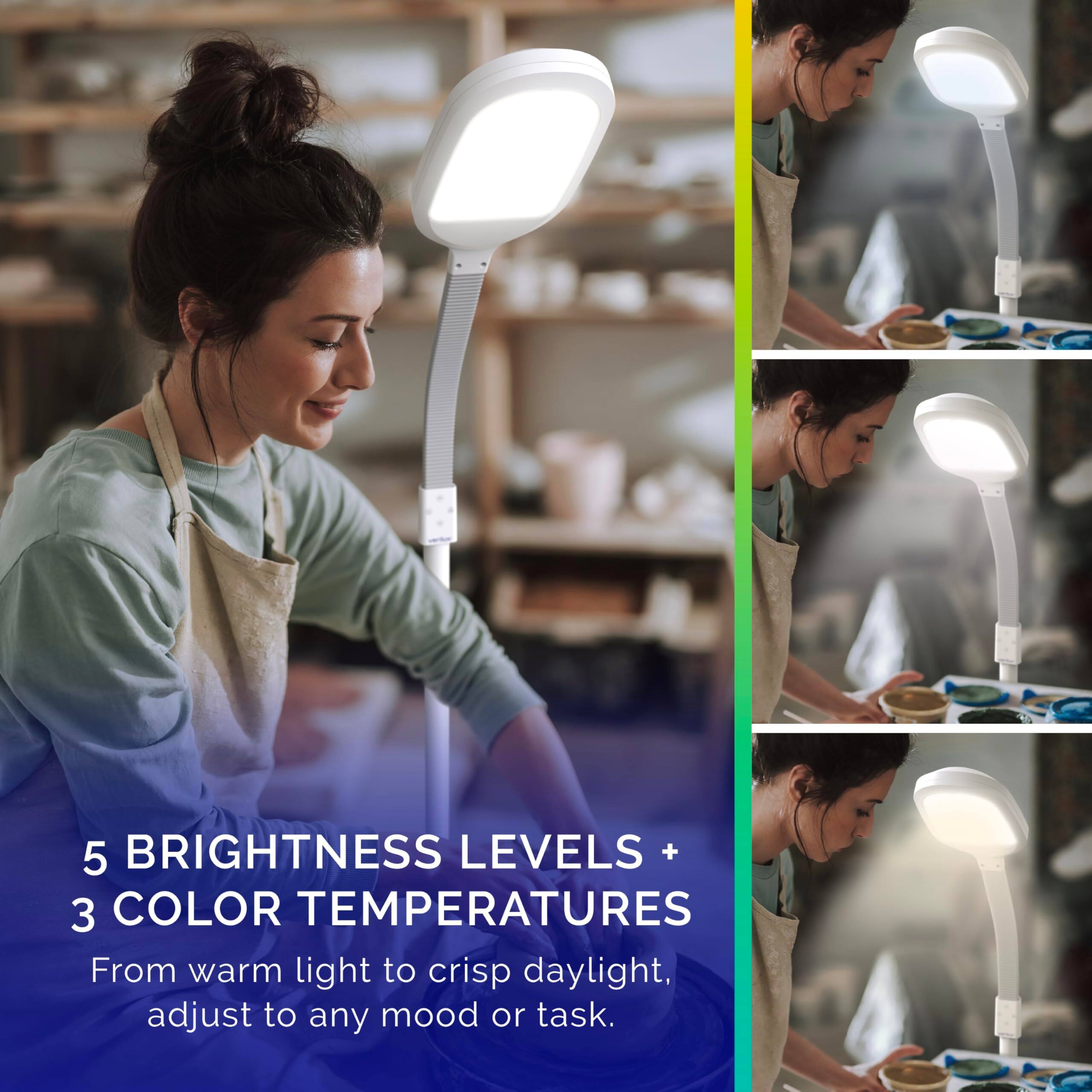 5 BRIGHTNESS LEVELS + 3 COLOR TEMPERATURES

From warm light to crisp daylight, adjust to any mood or task.