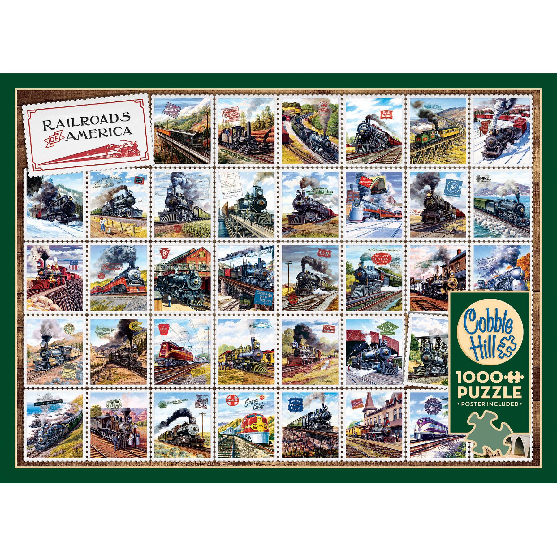 Railroads of America Poster of America 1000+ Puzzle Poster Included