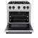 Left. ZLINE - ZLINE Autograph 30 in. Freestanding Select Satin Steel Gas Range w/ 4 Burners & Black Accents - Satin Stainless Steel.