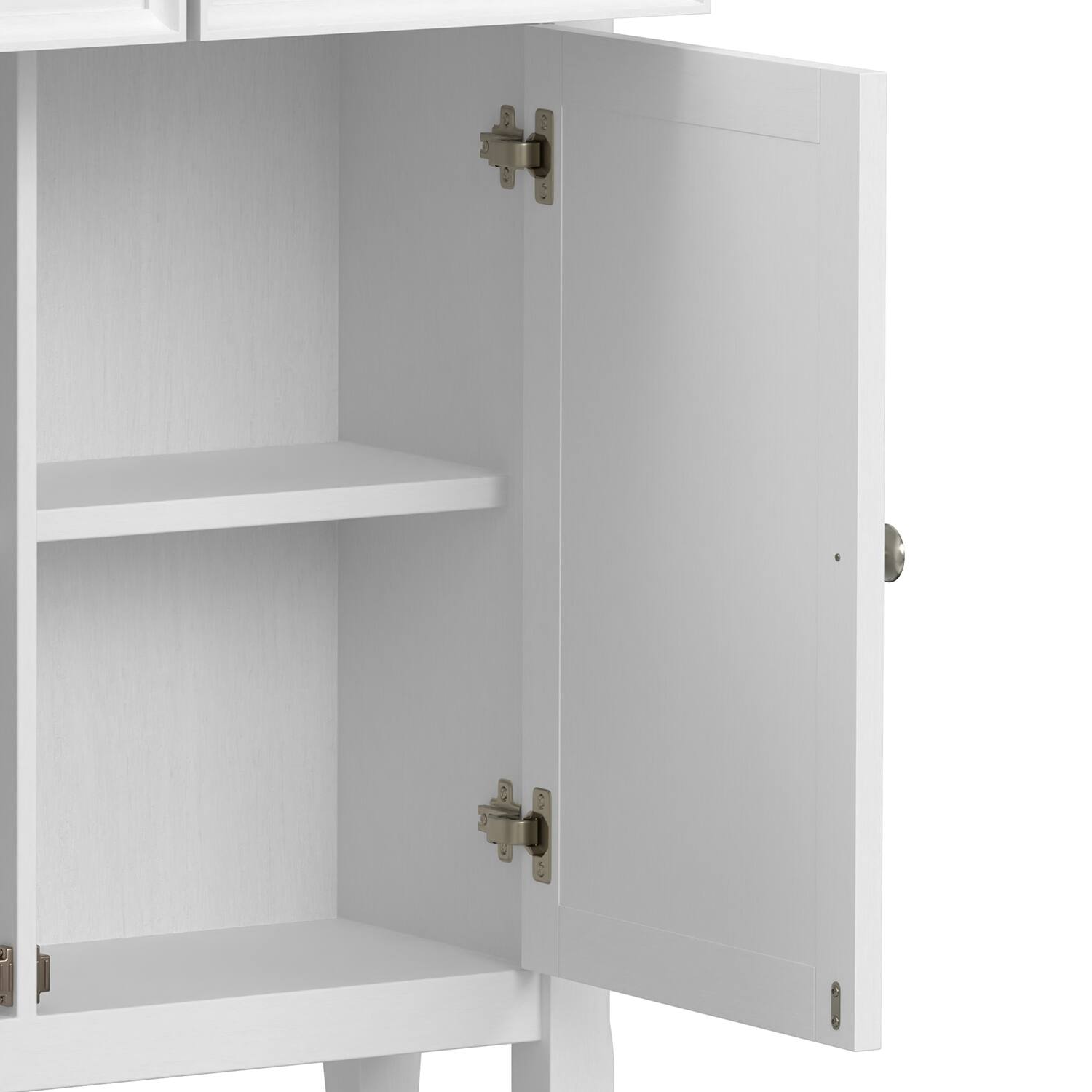 Alt View 5. Simpli Home - Amherst 36 inch Wide Solid Wood Transitional Storage Cabinet in White - White.