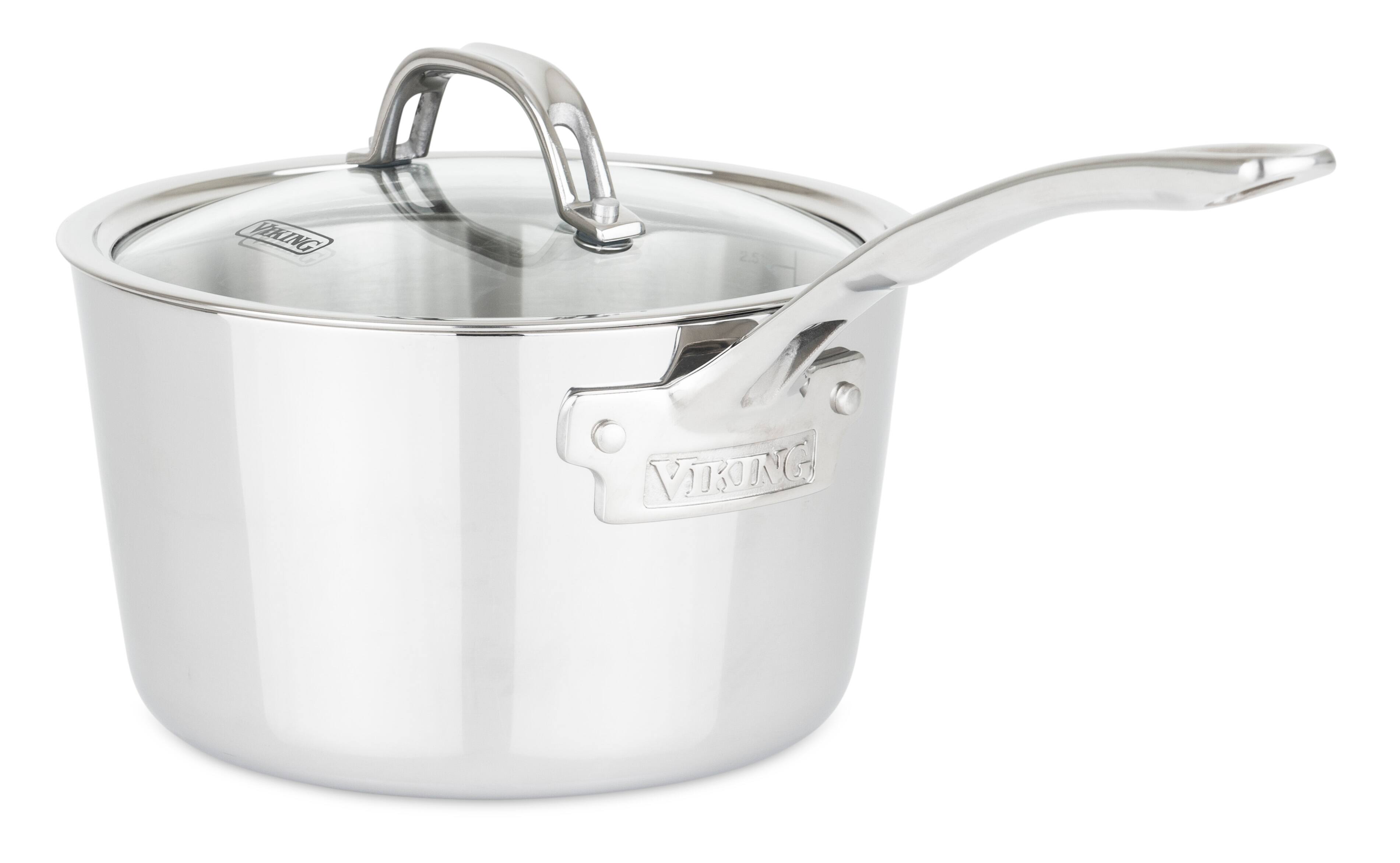 Alt View 18. Viking - Contemporary 3 Ply 10 Piece Cookware Set- Mirror - Stainless Steel.