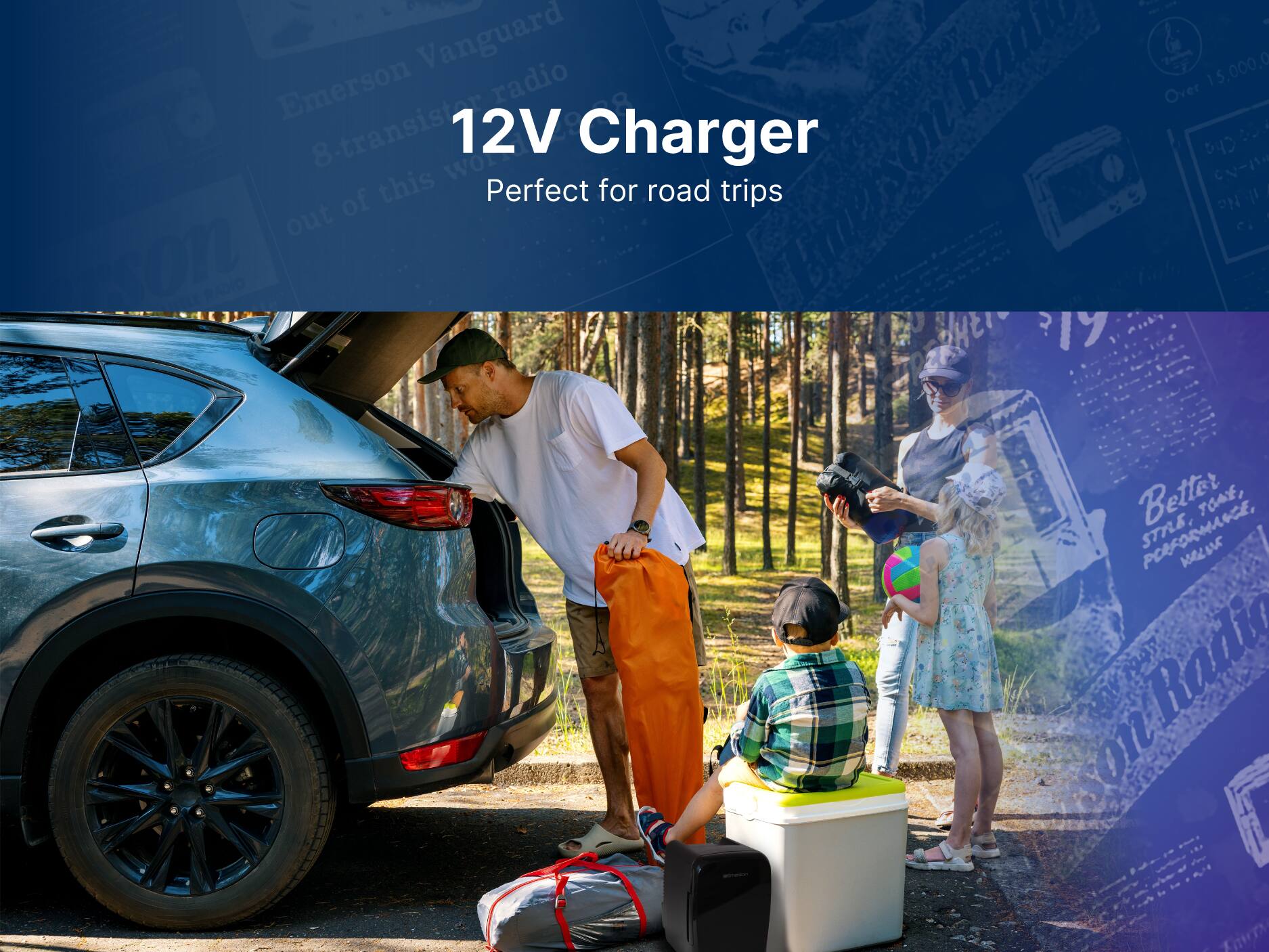 Emerson Vanguard 12V Charger Perfect for road trips Over 8-transistors 15,000.00 Charger out of this world. Better style, tone, performance, and radio.