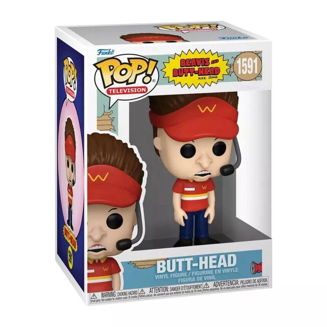 F Funko POP! BEAVIS BUTT-HEAD 1591 MIKE JuoGE TELEVISION BUTT-HEAD FIGURINE EN VINYLE FIGURE / VINYL DE VINIL FIGURA PELIGRO DE ASFIXIA TOUFFEMENT A ADVERTENCIA: Jeftie menres de x mese - d adeuad pr ATTENTION: DANGER x mod Partss pequetas A ponants - moins 9e WARNING: CHOKING HAZARD So convient - - x notts Petln pieces b -ho unde pet NE subbe
