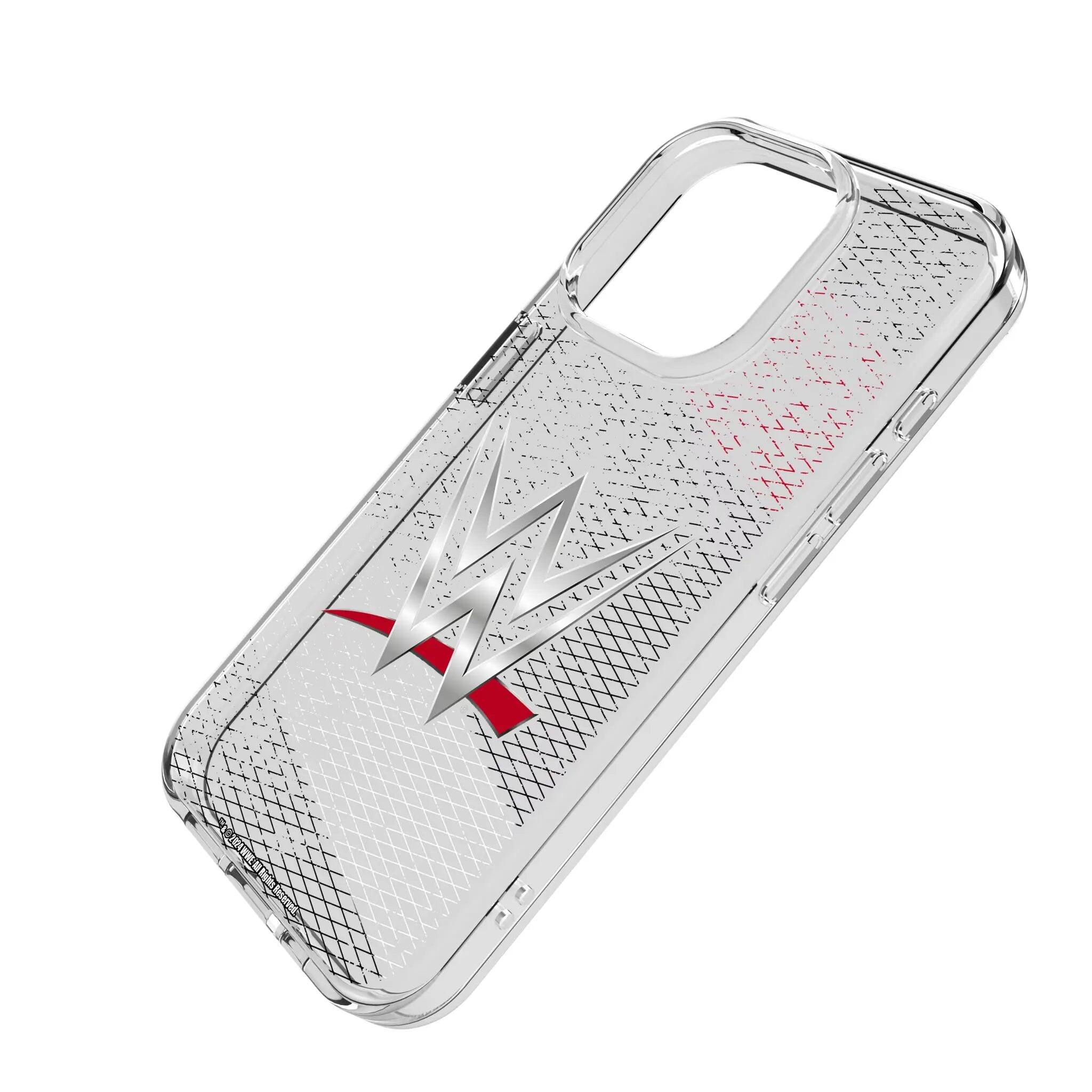 Angle. Keyscaper - WWE Steel Clear Phone Case - Apple iPhone 16 - WWE Logo.