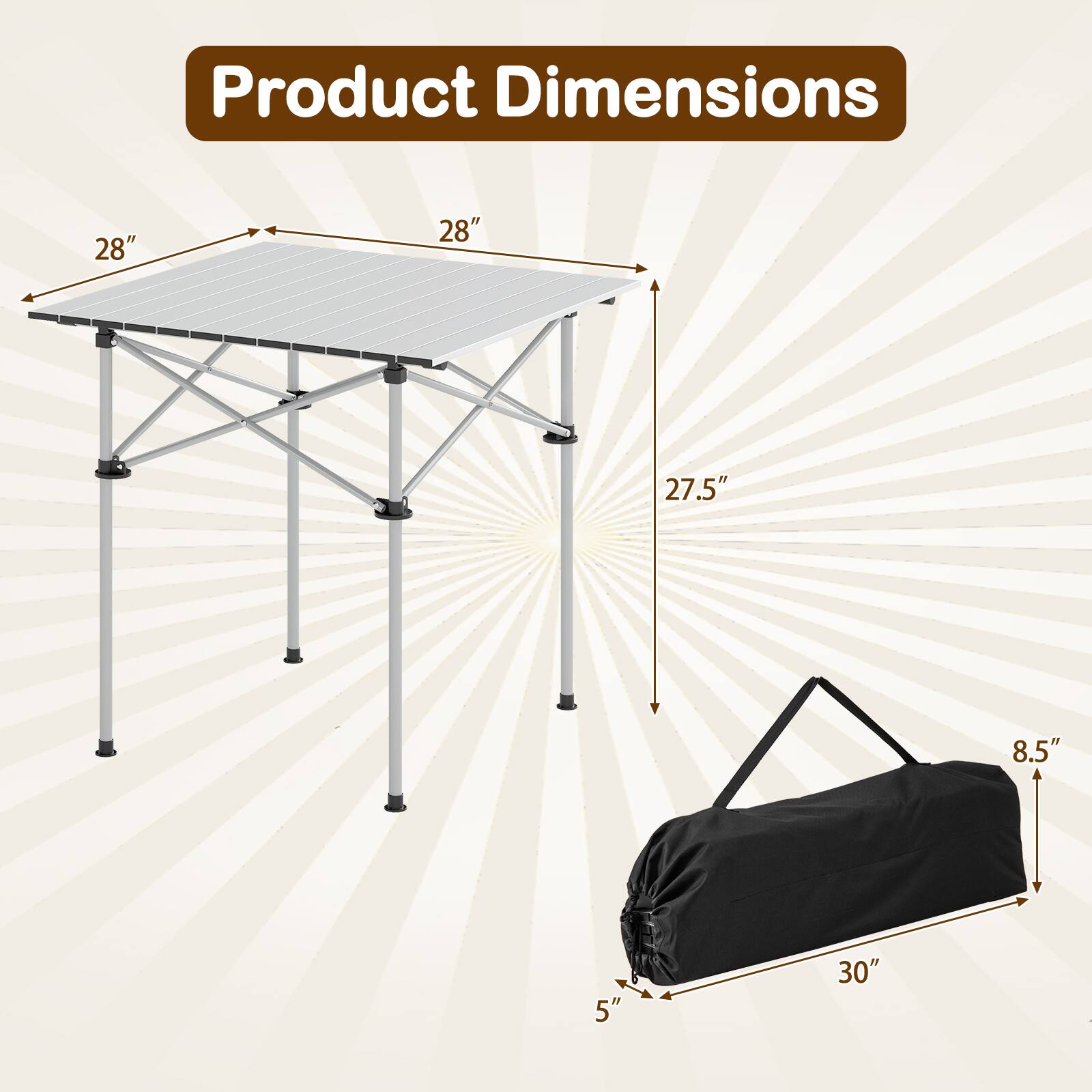 Product Dimensions: 28" x 28" x 27.5" x 8.5" x 5" x 30"