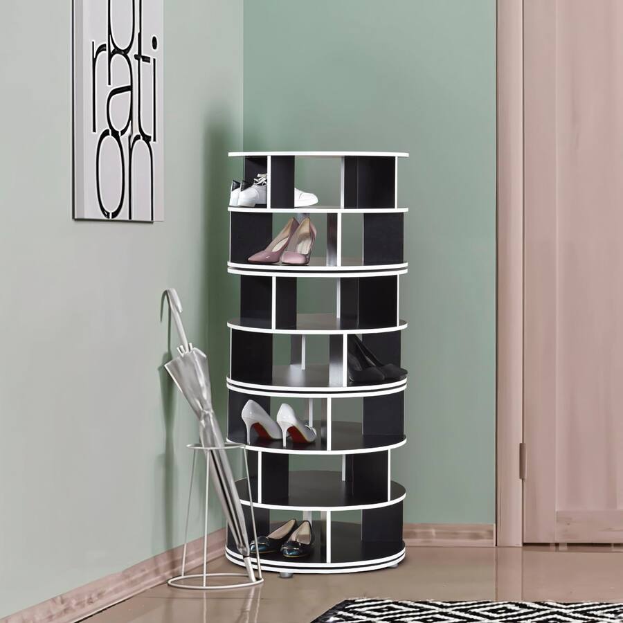 Kings Brand Furniture 7 Tier Rotating Shoe Rack, 360° Revolving Lazy ...
