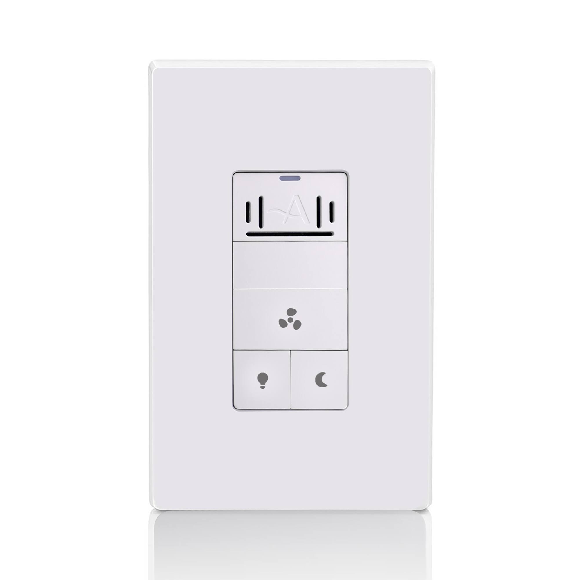 Left. Akicon - Akicon Humidity Sensor LED Timer Switch for Bathroom Exhaust Fan with Light in White - White.
