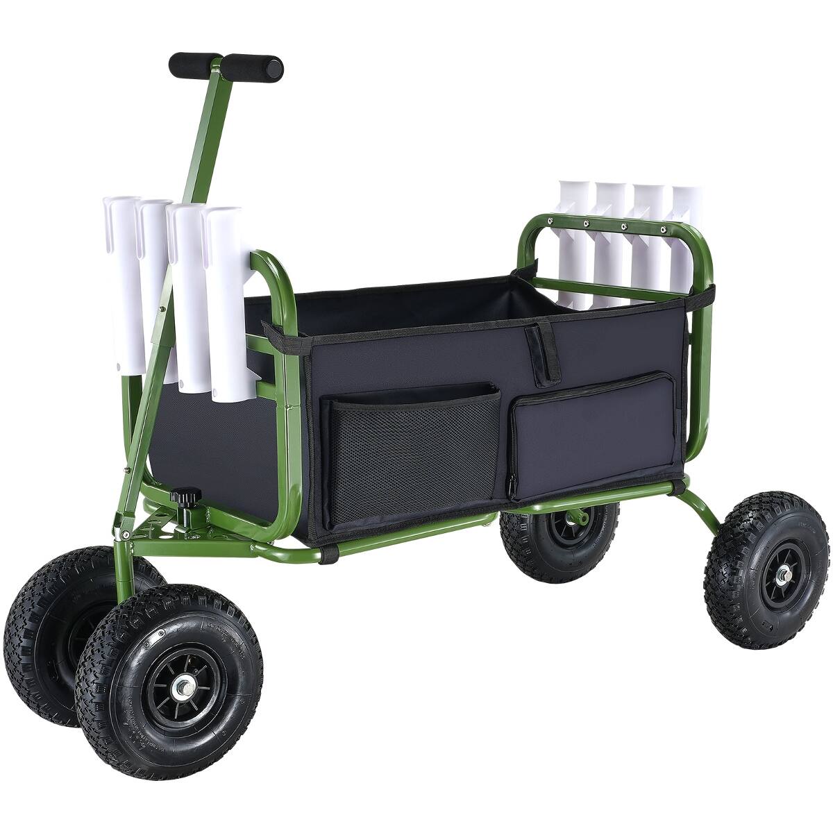 Alt View 6. Loheer - Loheer Beach Fishing Cart with Balloon Tires, Foldable Steel Wagon, 300 lb Capacity.