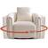 Alt View 12. Bestier - 30.5" Wide Modern Soft Velvet Upholstered Swivel Armrest Barrel Chair with Pillow - Beige.