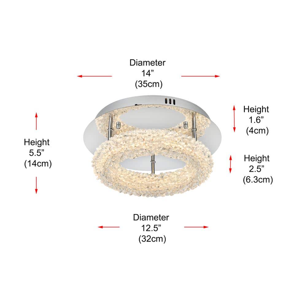 Elegant Lighting - Bowen 14 inch Adjustable LED Flush Mount - Chrome price history on PriceWatchPro