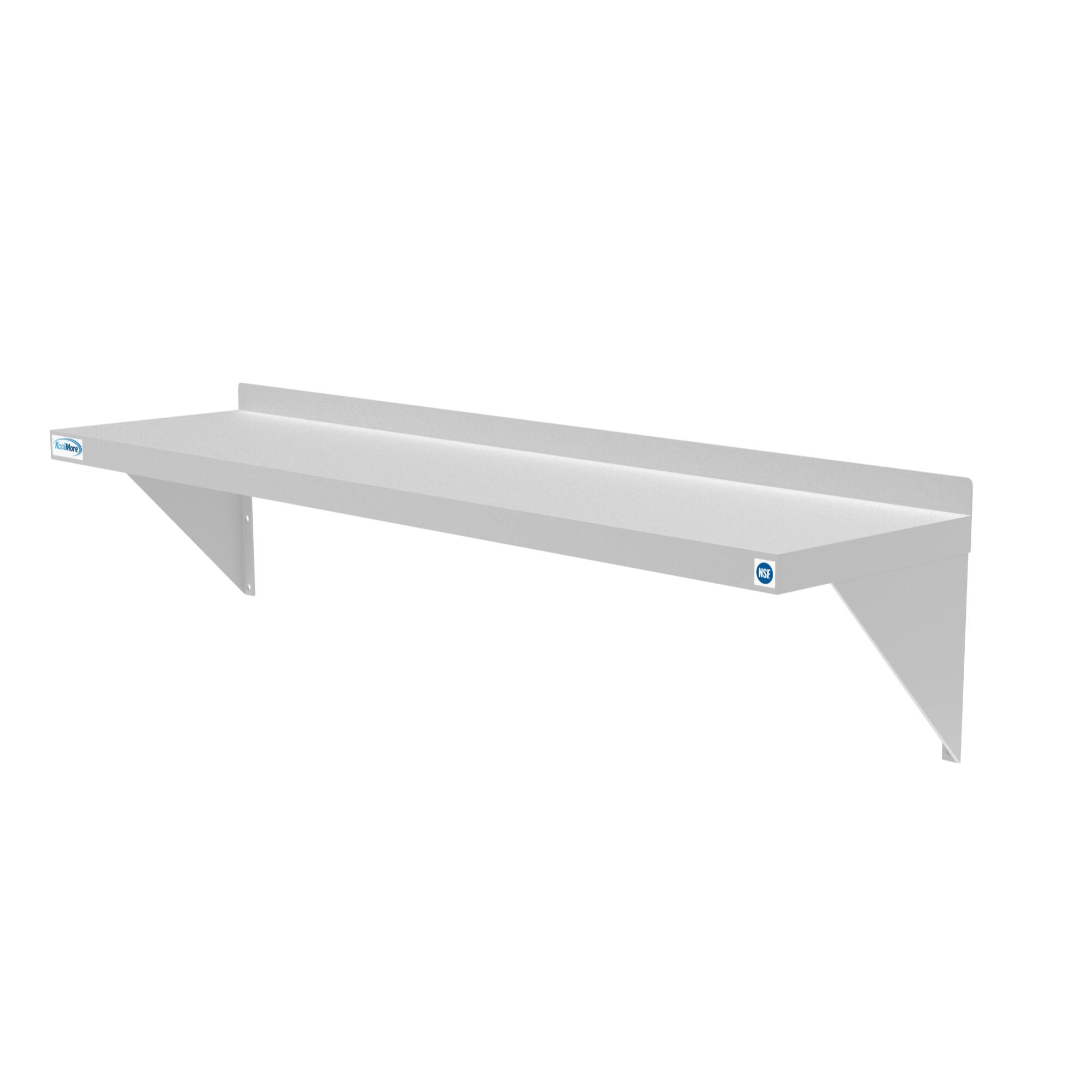 Angle. Koolmore - 12" x 48" 18-Gauge Stainless-Steel Heavy Duty Wall Shelf, WMSH-1248. - Stainless-Steel.