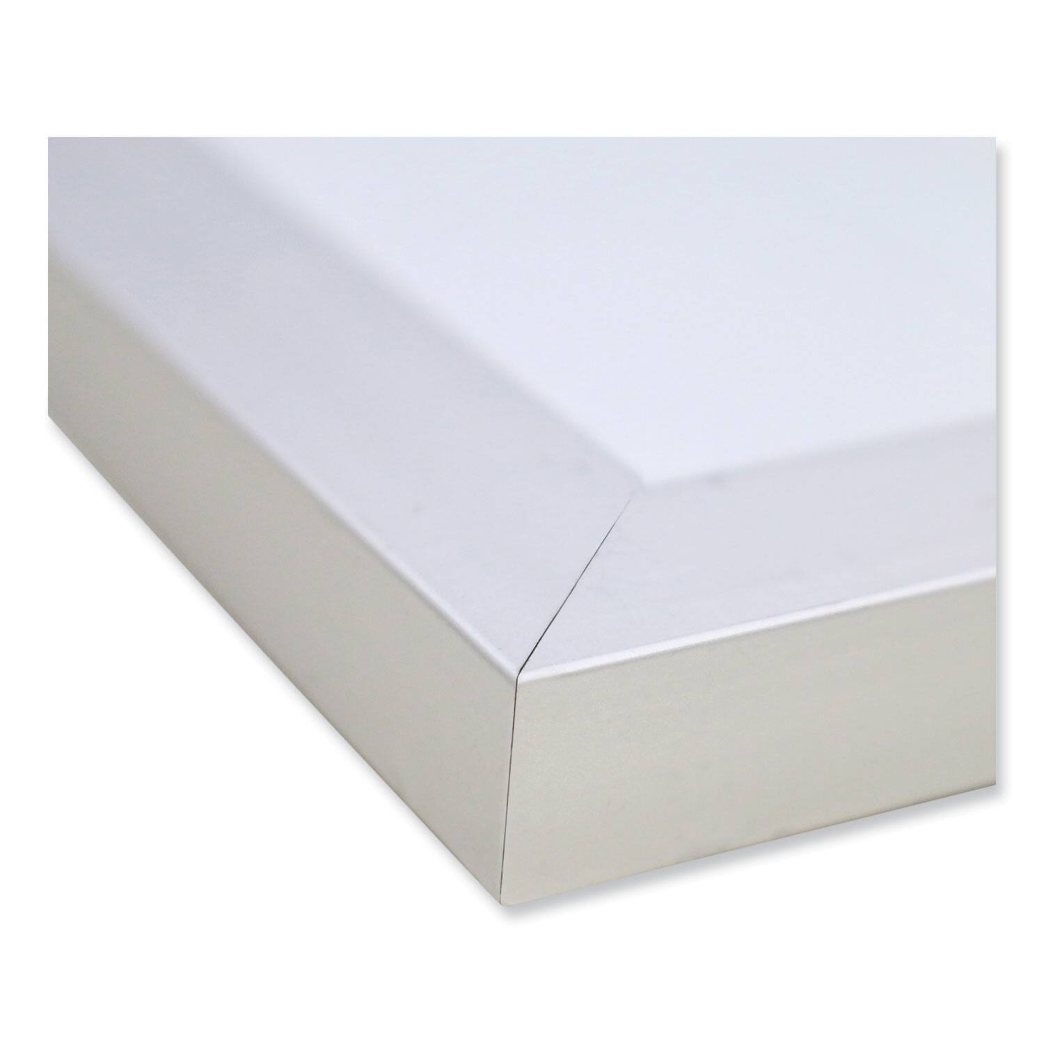Angle. Ghent - Non-Magnetic Whiteboard with Aluminum Frame, 48" x 35.81", White Surface, Satin Aluminum Frame.