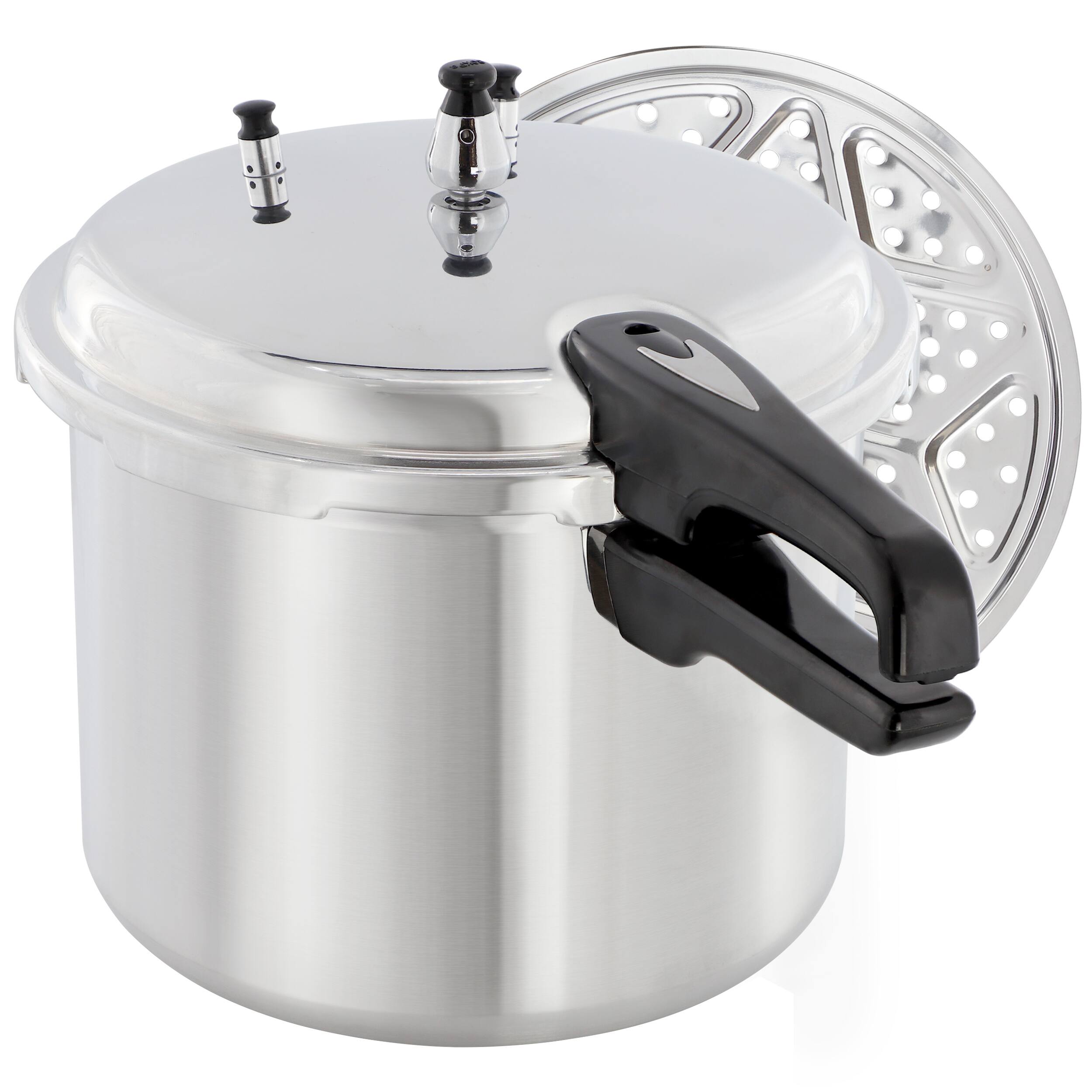 Alt View 2. MegaChef - MegaChef 11.5 Quart Induction and Stovetop Pressure Cooker with Steamer - Silver.